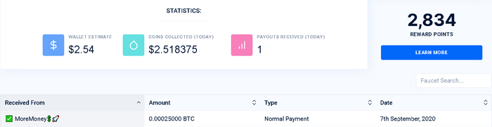 FaucetPay Dovadă de Plată