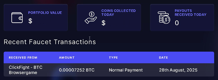 ClickFight Tutorial | Luptă împotriva altor jucători și câștigă bitcoin clickfight dovadă de plată primita in FaucetPay pe data de 28 august 2025