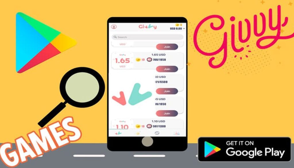 jocuri gratis pe telefon cu Givvy App