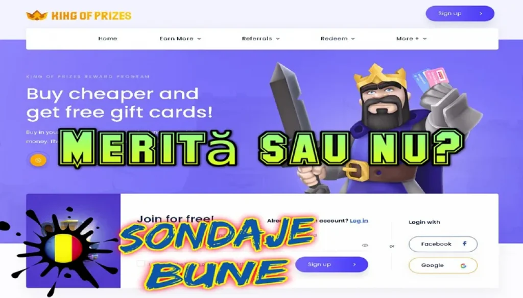 Bani online din reclame cu King of Prizes