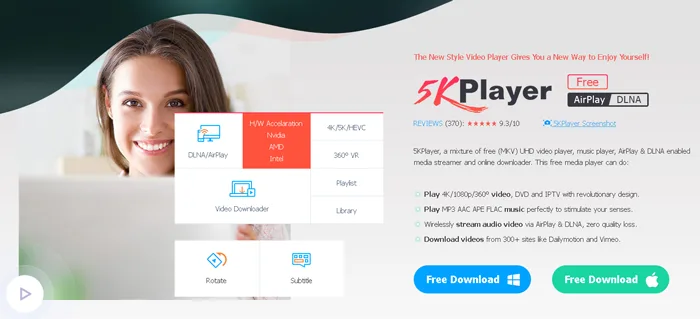 5KPlayer în lista cu media playere pentru Windows 11