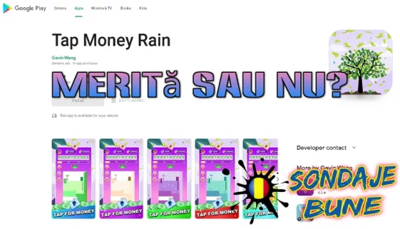 Bani PayPal din jocuri cu Tap Money Rain