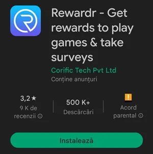 aplicația Rewardr în Google Play