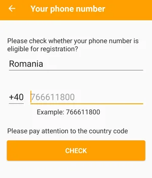 înregistrare cont pe Money SMS App