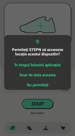 Accesul la locație pentru aplicația StepN