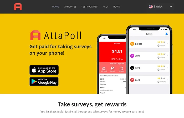 bani pe telefonul mobil cu ajutorul aplicației Attapoll