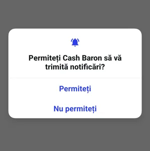 activarea notificărilor pentru aplicația CashBaron