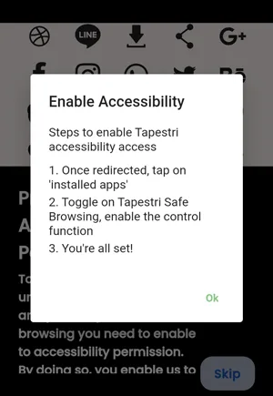 activarea opțiunii Accesibilitate pe mobil
