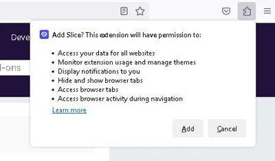 permisiuni extensie browser