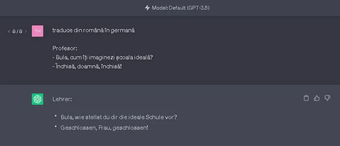 Râdeți în hohote de glume amuzante traduse din română în germană cu Chat GPT