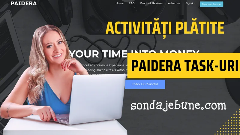 completați task-uri plătite online cu Paidera și câștigați bani în PayPal