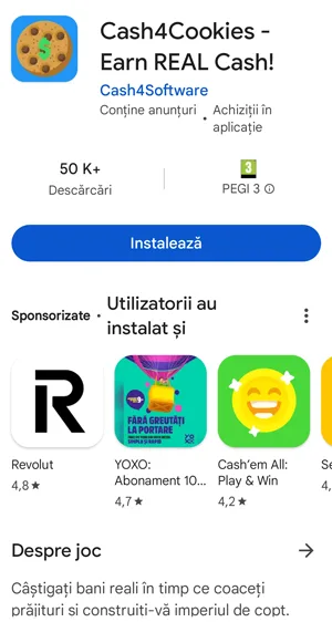 aplicația Cash4Cookies în Google Play