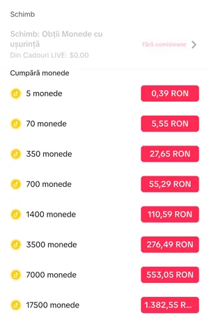 Cum să cumperi monede în aplicația TikTok dacă locuiești în România