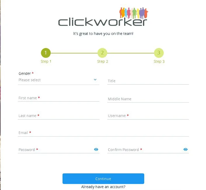 înregistrare Clickworker