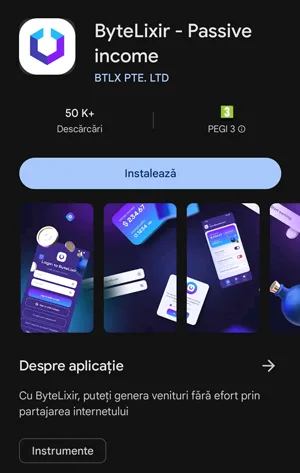 cum instalezi aplicația ByteLixir din Google Play