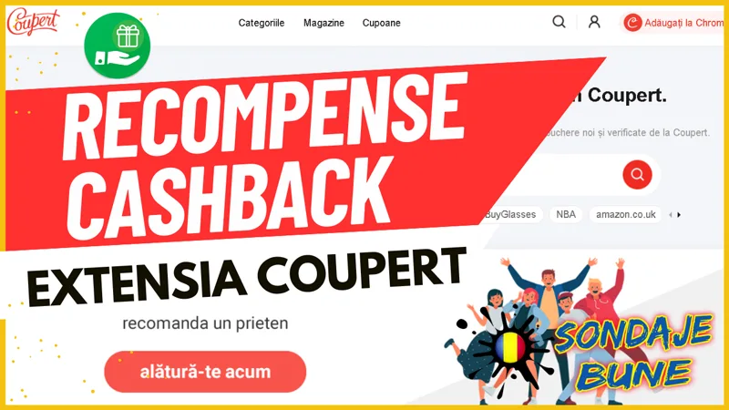 economisești bani din cumpărături online și primești recompense cashback cu extensia Coupert