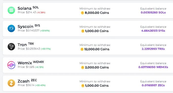 care sunt metodele de plată și sumele minime de retragere oferite de FaucetCrypto