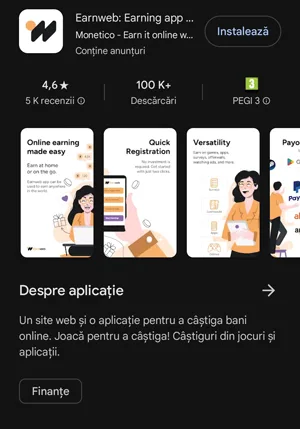 descarcă și instalează aplicația Earnweb din Google Play