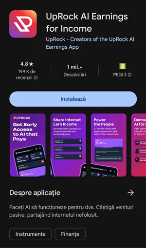 cum să instalezi aplicația UpRock din Google Play