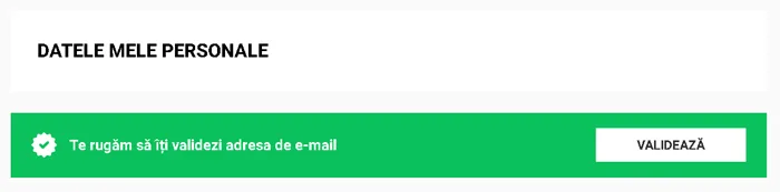 validarea adresei de email pe Trendyol
