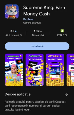 Am testat Supreme King: O aplicație de bani pentru telefon care dezamăgește Supreme King în Google Play