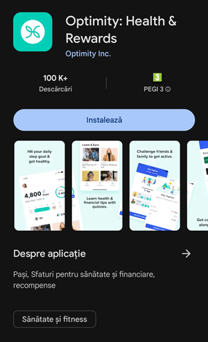 Optimity Transformă Pașii în Bani: Merită Efortul? Aplicația Optimity este disponibilă pe Android în Google Play