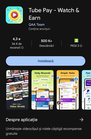 Adevărul Dur Despre Tube Pay: Mai Puțin De Un Leu Pe Oră TubePay este disponibilă numai în Google Play