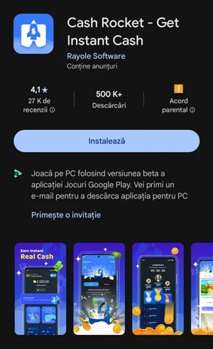 Poți câștiga bani reali cu Cash Rocket pe telefon? Aplicația Cash Rocket este disponibilă numai pe Google Play