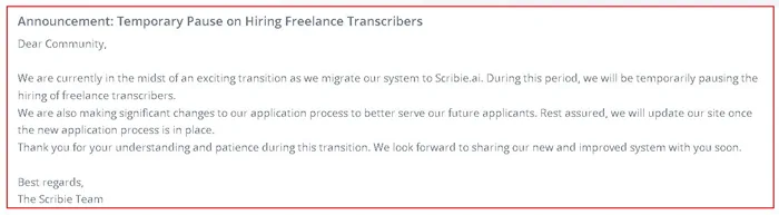 Scribie nu mai fac angajări pentru cei care caută locuri de muncă în domeniul transcrierii