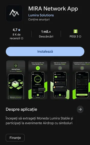 Mira Network Recenzie: Mining Crypto cu Un Click Mira Network este disponibil numai în Google Play
