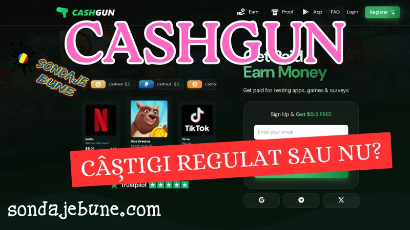 cum să faci bani reali online cu CashGun în România