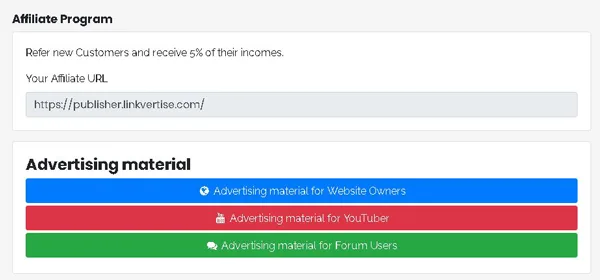 programul de recomandare oferit de Linkvertise
