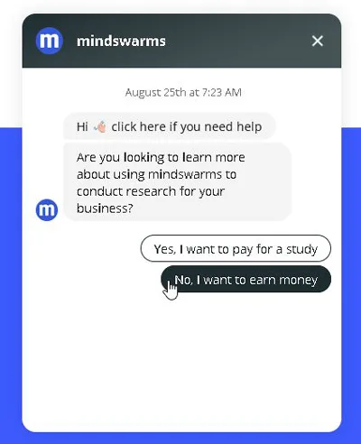 Mindswarms recenzie: De ce este legitim, dar nu pentru toată lumea Mindswarms oferă asistență tehnică prin chatbot