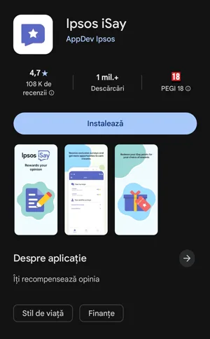 Ipsos iSay este disponbil in Google Play
