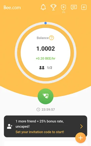 minează tokenuri BEE la fiecare 24 de ore cu aplicația Bee Network