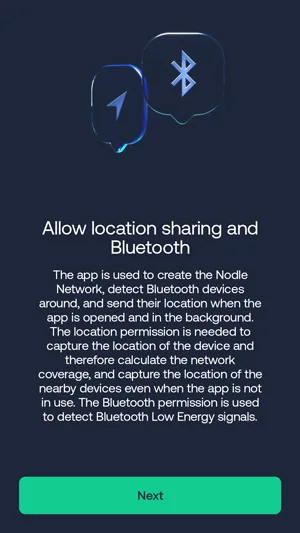 trebuie să permiți aplicației Nodle Cash să detecteze dispozitivele Bluetooth