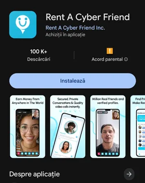 Rent a Cyber Friend Recenzie: Câștigă bani reali prin chat online Rent a Cyber Friend este disponibil și pe Google Play