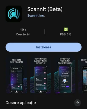 Scannit Recenzie: Câștigi Bani Reali Antrenând AI Scannit este disponibil pe Google Play