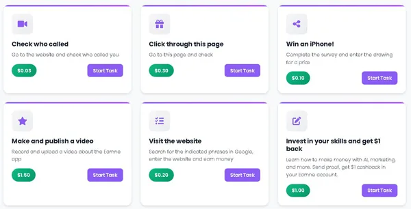 Earnne Recenzie: De ce nu merită timpul tău (Verdict sincer) Task-uri rapide și ușoare oferite de Earnne