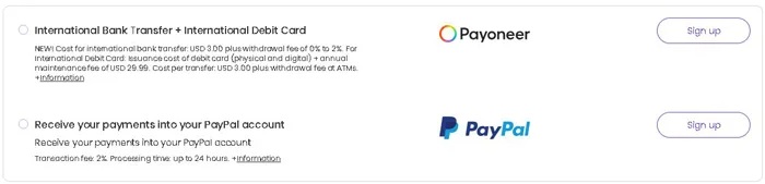 Workana Recenzie: Câștiguri part-time și joburi puține în România metode de plată oferite de Workana