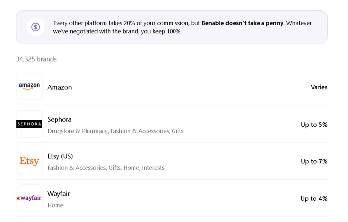 Benable parteneriate cu mărci internaționale