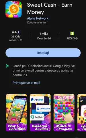 Sweet Cash Recenzie: Câștigi Bani Reali sau Pierzi Timpul Sweet Cash pe Google Play