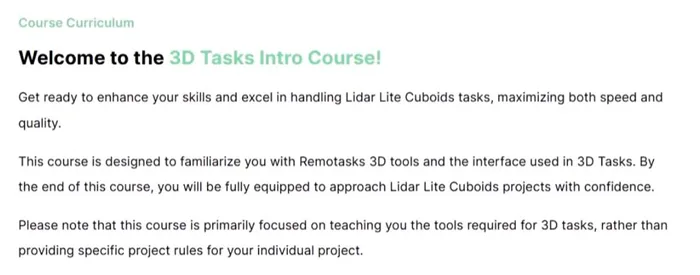 curs de pregătire oferit de Remotasks