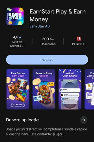 EarnStar este disponibil pe Google Play
