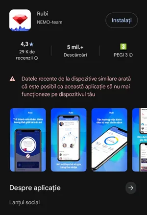 Rubi este disponibil în Google Play