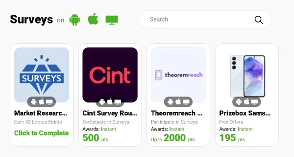 sondaje de opinie furnizate de LootUP