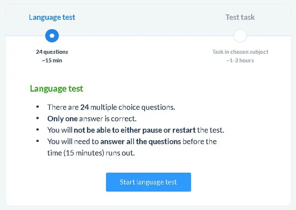 Testul de limbă necesar pentru a aplica pentru un job la Livingston Research