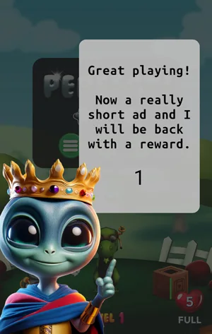 reclame primite în timpul jocului pe Bubble Burst