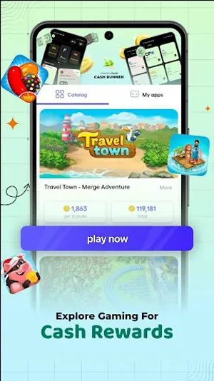 joacă jocuri mobile cu aplicația Cash Runner