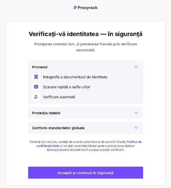 cum să-ți verifici identitatea pe Proxyrack Peer